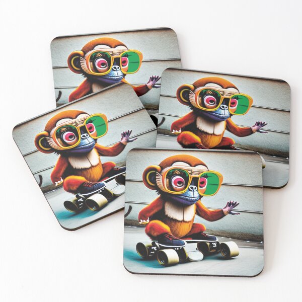 Item preview, crazy monkey on skates designed and sold by artegrafico92.