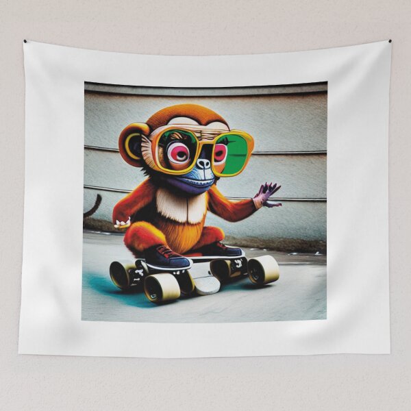 Item preview, crazy monkey on skates designed and sold by artegrafico92.