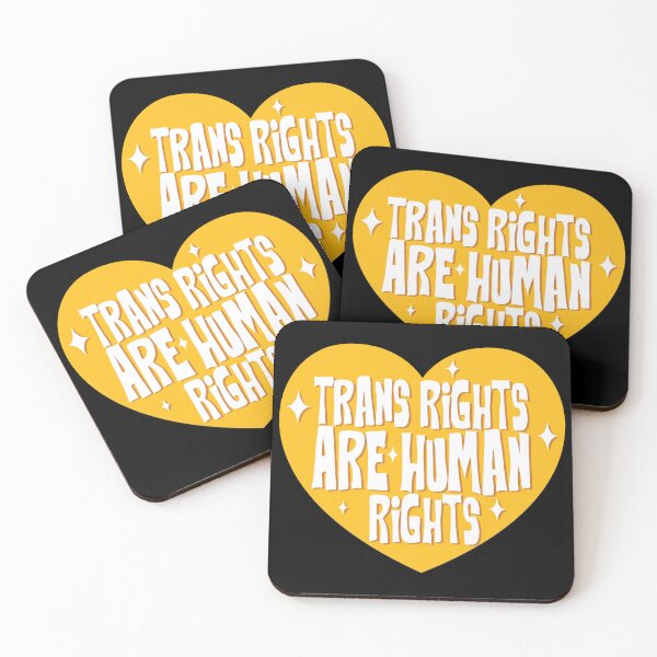 Item preview, Yellow Trans Rights are Human Rights on Black designed and sold by Olivia Oltmanns.