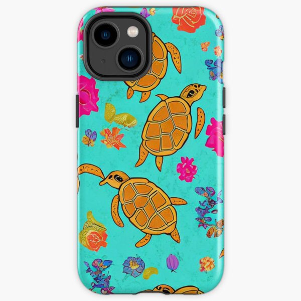 Summer Floral Turtle Pattern 1 iPhone Tough Case