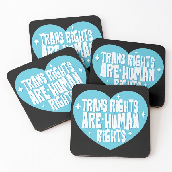 Item preview, Blue Trans Rights are Human Rights on Black designed and sold by Olivia Oltmanns.