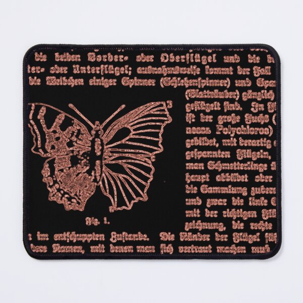 Artikelvorschau, Schwarzer und Tangerine-Schmetterling Deutsch Illustration Textdiagramm Schmetterlinge negatives Bild entworfen und verkauft von kattakitty.