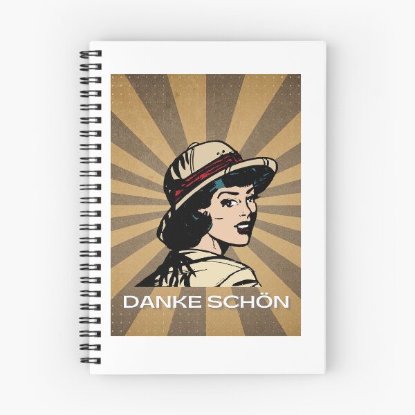 Item preview, "Danke schön" (Thank you very much) with a retro style woman designed and sold by RM-Journey.