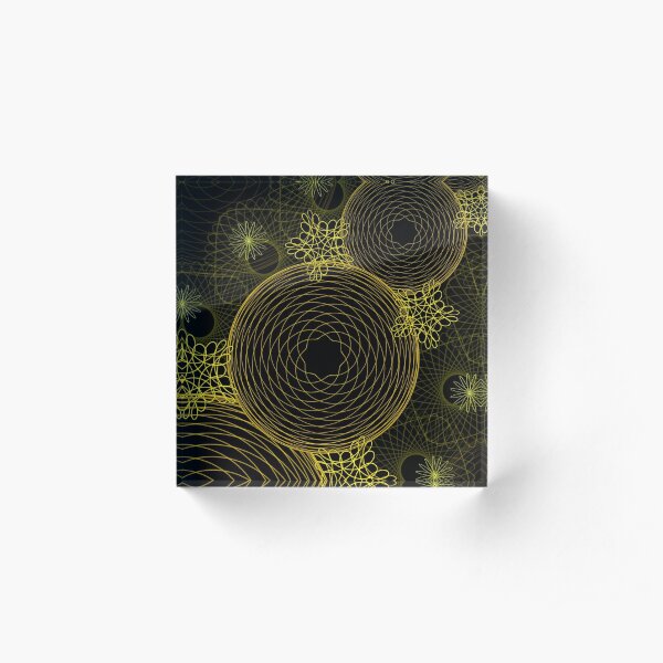 Yellow pixels Acrylic Block