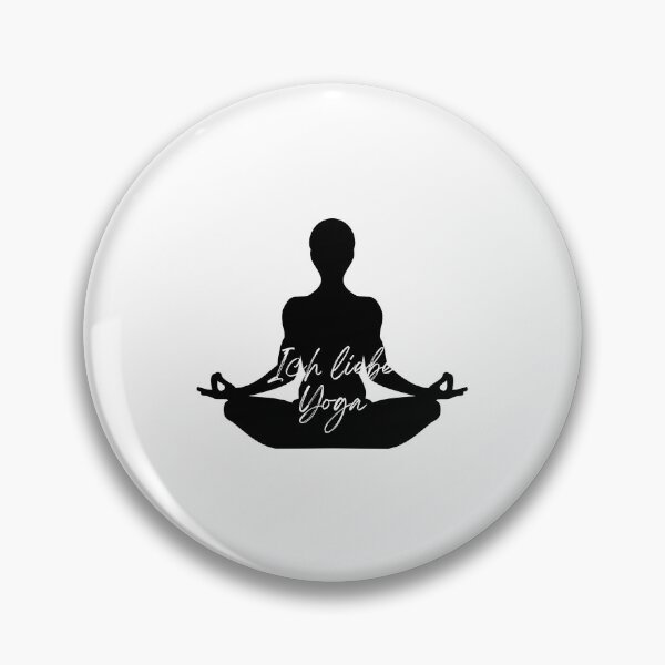 Item preview, "Ich liebe Yoga" (I love yoga) with pictures of people doing meditation/yoga designed and sold by RM-Journey.