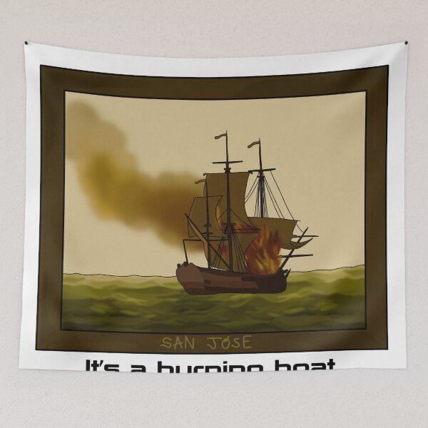 Item preview, It's A Burning Boat designed and sold by beckahbrooks.