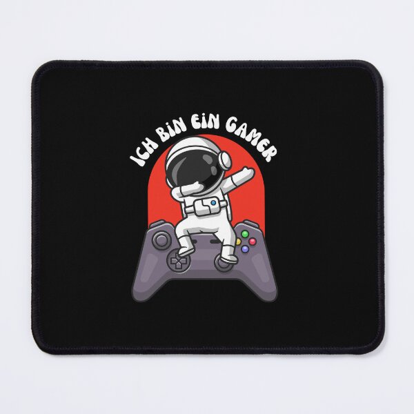 Item preview, "Ich bin ein Gamer" (I am a gamer) With illustrations of game controllers and astronauts designed and sold by RM-Journey.