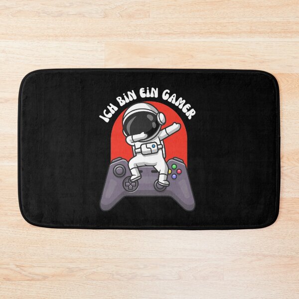 Item preview, "Ich bin ein Gamer" (I am a gamer) With illustrations of game controllers and astronauts designed and sold by RM-Journey.