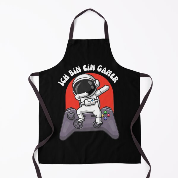 Item preview, "Ich bin ein Gamer" (I am a gamer) With illustrations of game controllers and astronauts designed and sold by RM-Journey.