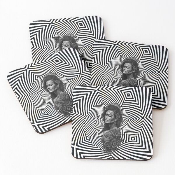 Item preview,  Black and White Illusionary Tattoo Design of a Woman designed and sold by TatooIllusion.