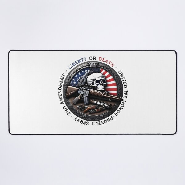 Item preview, Patriotic Rifle & Skull Tee - Liberty or Death - United We Honor, Protect, Serve - 2nd Amendment designed and sold by RickS-Ts-N-Such.