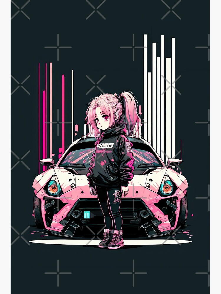 Sci Fi Anime Cyberpunk Anime Racing Queen Pink Car Art Board Print for  Sale by ultra-cool