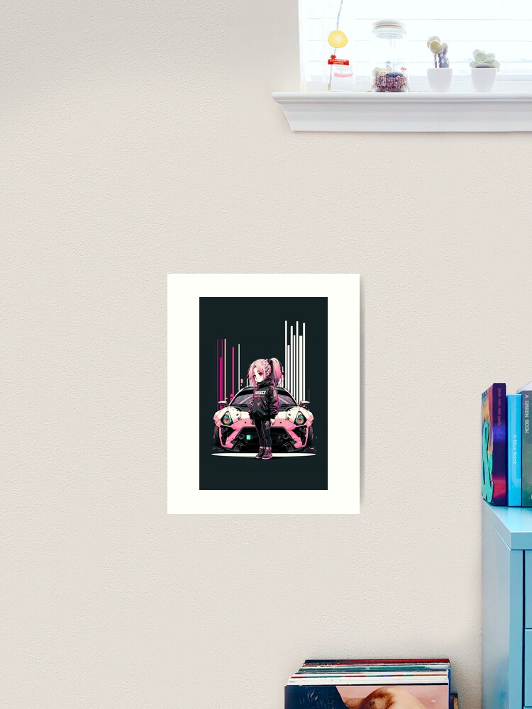 Sci Fi Anime Cyberpunk Anime Racing Queen Pink Car Art Board Print for  Sale by ultra-cool