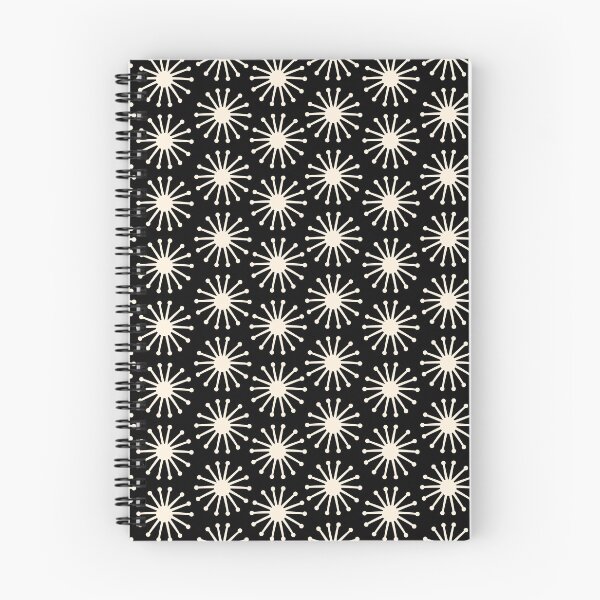 Item preview, Midcentury Molecules Atomic Retro Dot Pattern 2 in Black and Almond Cream designed and sold by kierkegaard.