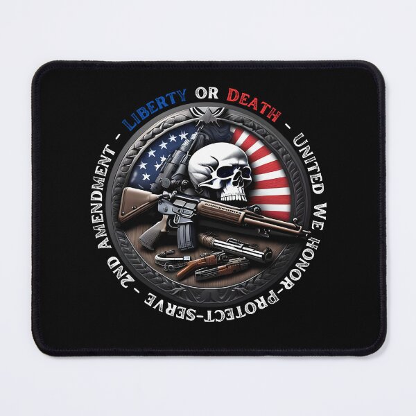 Item preview, Patriotic Rifle & Skull Tee - Liberty or Death - United We Honor, Protect, Serve - 2nd Amendment designed and sold by RickS-Ts-N-Such.