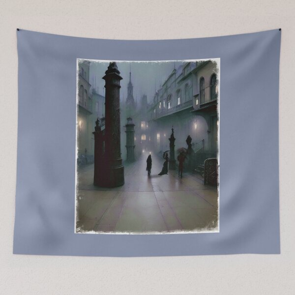 Item preview, A rainy day on a City of Street of Yore designed and sold by PiaMedeaDigital.