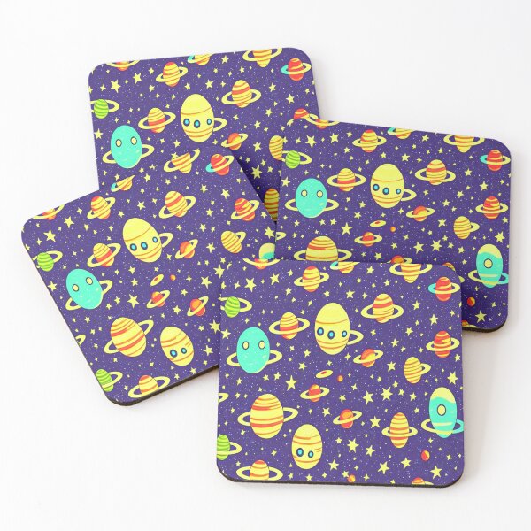 Outer Space Retro Pattern 3 Coasters (Set of 4)