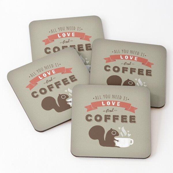 Item preview, All You Need is Love and Coffee | Squirrel with Coffee designed and sold by Jenn Inashvili.