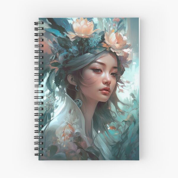 Item preview, Fantasy woman with flowers green tones designed and sold by LLartstation.