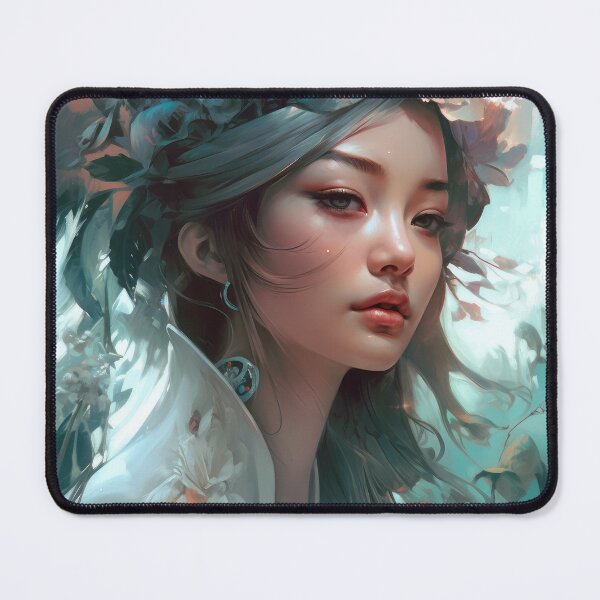 Item preview, Fantasy woman with flowers green tones designed and sold by LLartstation.