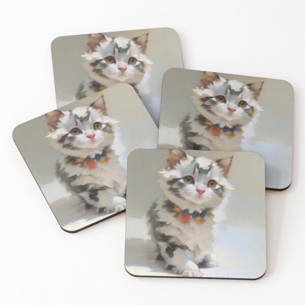 Item preview, Feline Grace: A elegant kitty oil painting designed and sold by KH-GardenEden.