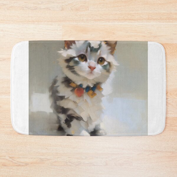 Item preview, Feline Grace: A elegant kitty oil painting designed and sold by KH-GardenEden.