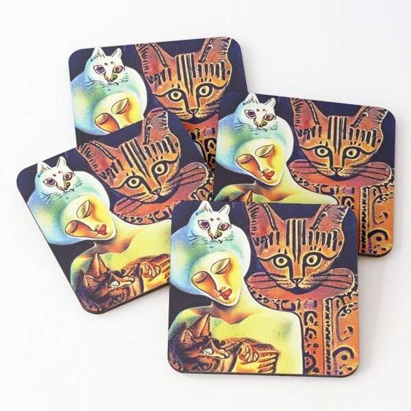 Item preview, The Lady and the Cats. Surrealism. designed and sold by Natalia-Vlad.