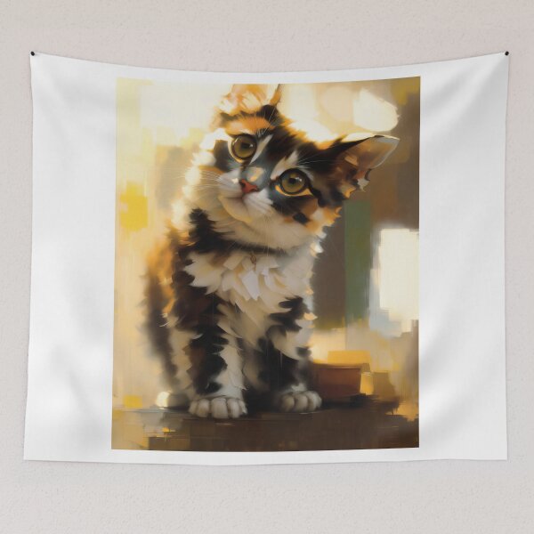 Item preview, Feline Relaxation: A peaceful kitty oil painting designed and sold by KH-GardenEden.