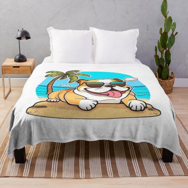 Item preview, English Bulldog in the Beach designed and sold by brindled.
