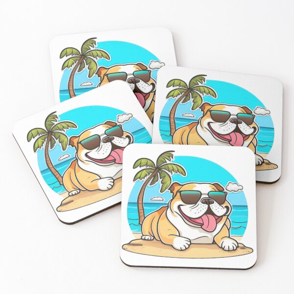 Item preview, English Bulldog in the Beach designed and sold by brindled.