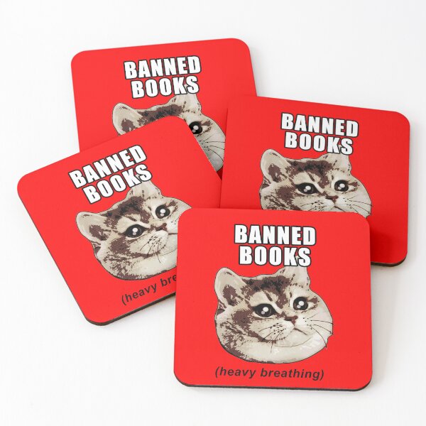 Item preview, Heavy Breathing Cat Meme for Banned Books  designed and sold by electrovista.