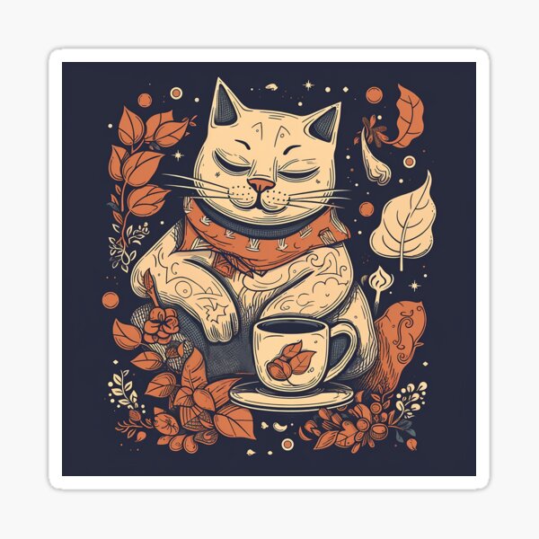 Item preview, How to hygge like a cat - autumnal winter feeling designed and sold by EmeraldeaArt.