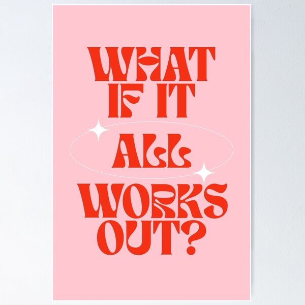 Item preview, What If It All Works Out? Retro Poster, Positivity, Positive Thinking designed and sold by TheLoveShop.