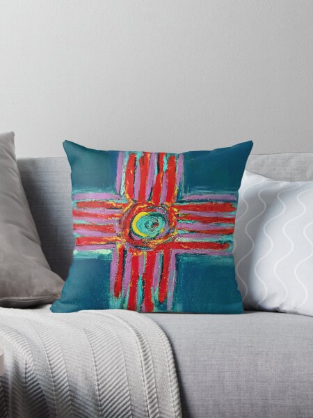 Item preview, Zia Symbol in Aqua, Lavender, and Red designed and sold by MeredithGouldArts.
