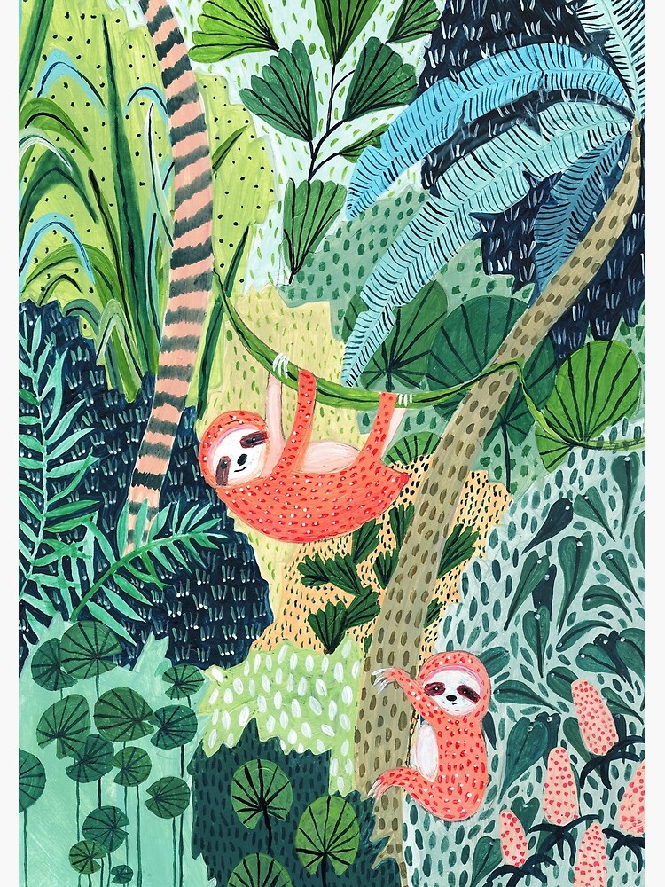 Jungle Sloth Family by amberstextiles