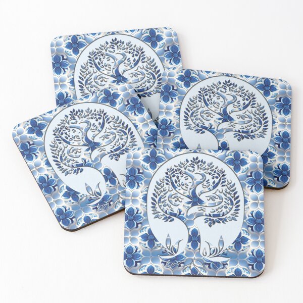 Item preview, Blue and White Tree with floral patterns designed and sold by Witsprings.