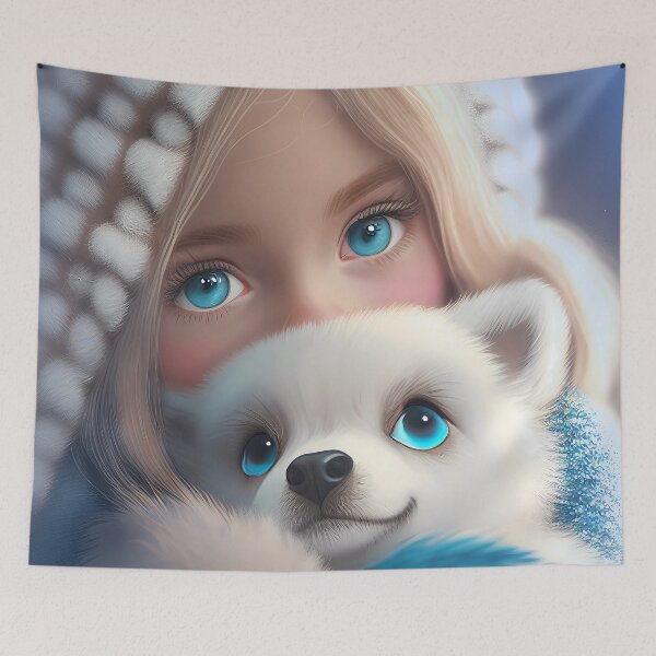 Item preview, Cute dog and girl in love designed and sold by Akinalou.