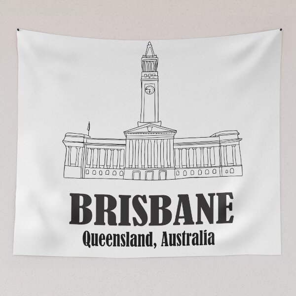 Item preview, Brisbane City Hall Clock Tower Artwork, Brisbane Poster, Australian Souvenir designed and sold by sassykea.