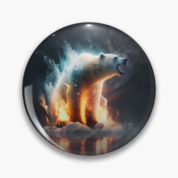 Item preview, White polar bear, burning bear. designed and sold by by-natiko.