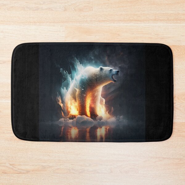 Item preview, White polar bear, burning bear. designed and sold by by-natiko.