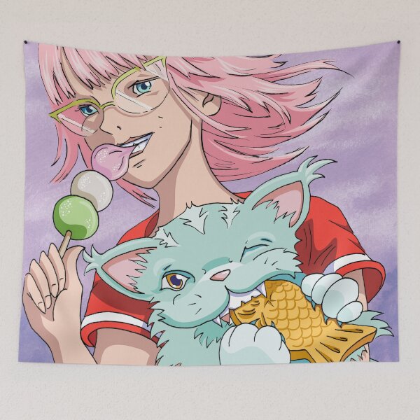 Item preview, Anime Girl Pinky and Minty Kitty - Nicole Blackburn designed and sold by Nicole Blackburn.