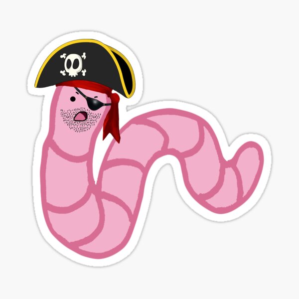 Item preview, worm (pirate) designed and sold by mystudiocreate.
