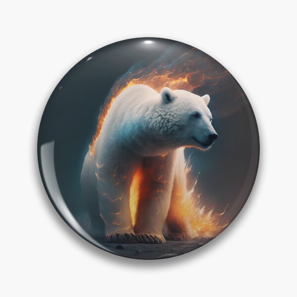 Item preview, White polar bear, burning bear. designed and sold by by-natiko.