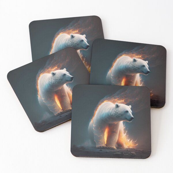 Item preview, White polar bear, burning bear. designed and sold by by-natiko.