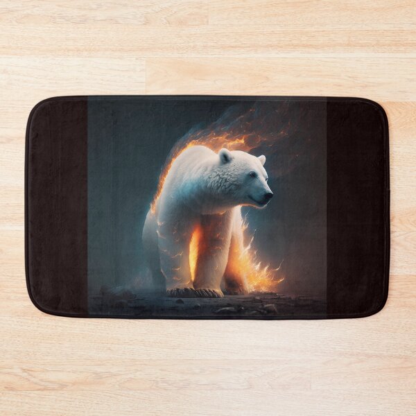 Item preview, White polar bear, burning bear. designed and sold by by-natiko.