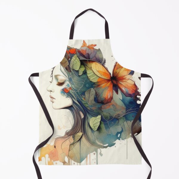 Item preview, Art Nuveau Beautiful Woman with Colorful Painted Butterfly designed and sold by PaperieJennifer.