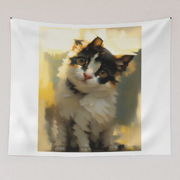 Item preview, Feline Relaxation: A peaceful kitty oil painting designed and sold by KH-GardenEden.