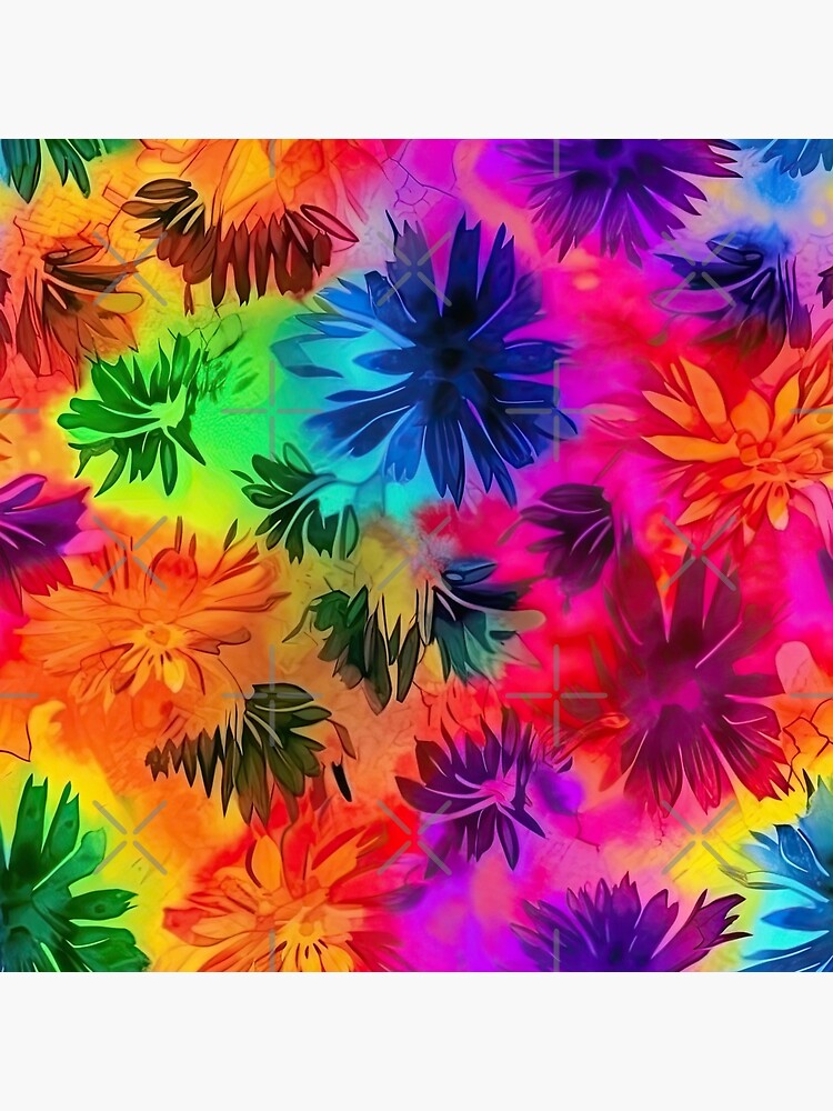 Colorful Tie Dye Flower Pattern
