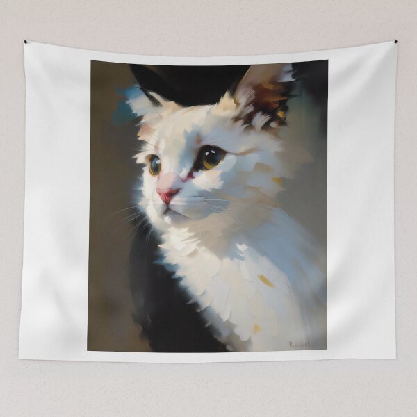 Item preview, Feline Curiosity: An inquisitive kitty oil painting designed and sold by KH-GardenEden.