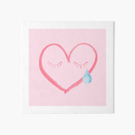 Pink Cute Heart With Eyes On Lavander Background Sticker for Sale by  inherflopera